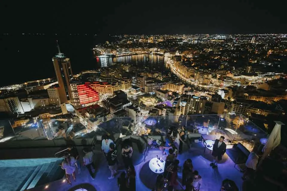 The illuminated rooftop above St Julian’s · Noyane · September 2024