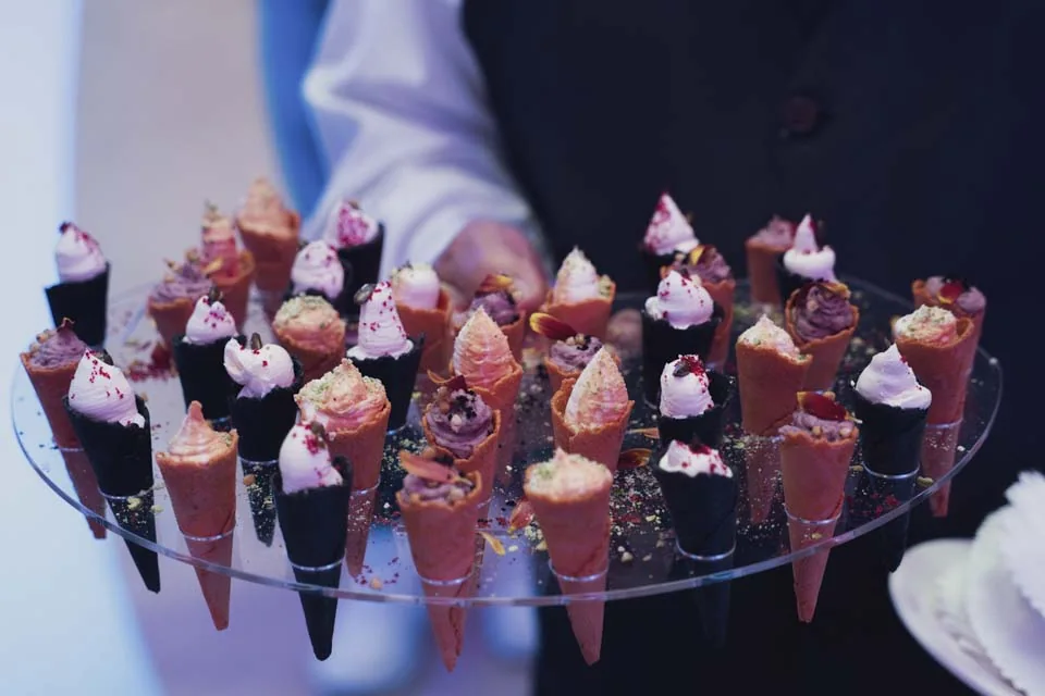 Canapés presented at the event · Civil Service Club, Valletta