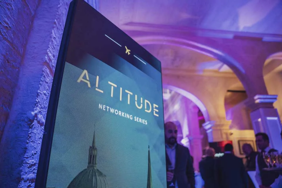 The Altitude display beneath the arches · Civil Service Club, Valletta