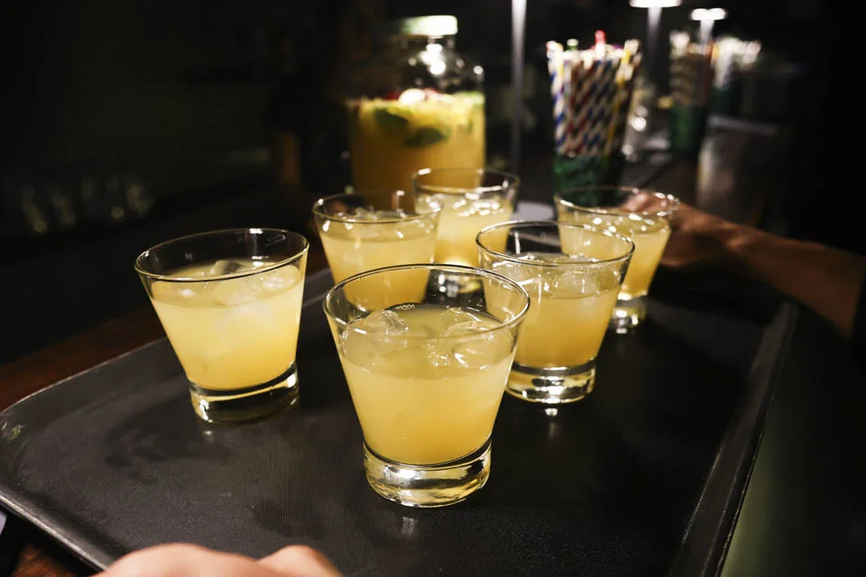 Cocktails ready to be served · A Lisbon evening